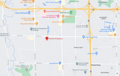 Map to Venture Chiropractic in Fargo, ND